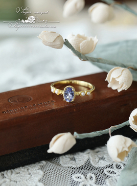 梦幻风蓝紫色珍珠纯银天然坦桑石