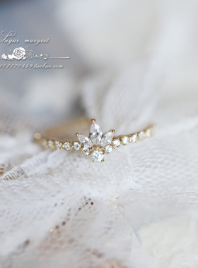 女925纯银甜美闪钻戒指唯美