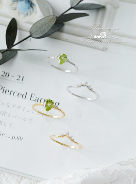 清新戒指925纯银复古女橄榄石