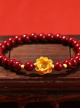 原矿紫砂手链女生新中式国风设计款貔貅朱砂手饰本命年红朱砂手链