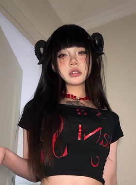 森女恶魔角头饰黑暗系Lolita哥特绵羊角发箍复古写真cos漫展发夹