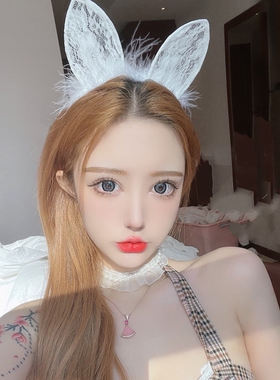 兔女郎性感发箍蕾丝头饰黑色情调