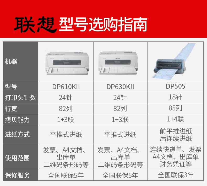 联想DP610KII/DP630KII针式打印机平推营改增值税税控发票打印机 - 图2