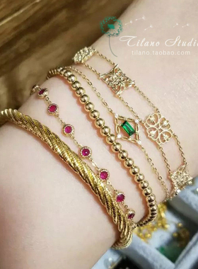 日式梦想成真复古宫廷风纯银手链