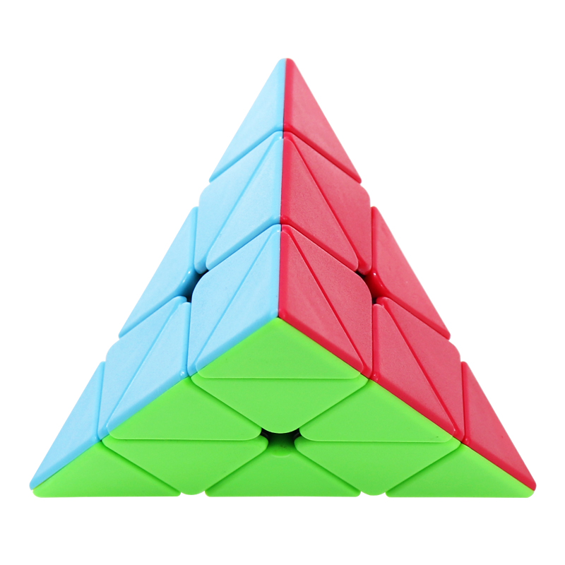 实色三阶三角形金字塔魔方顺滑比赛用幼儿园早教儿童动脑益智玩具-图1