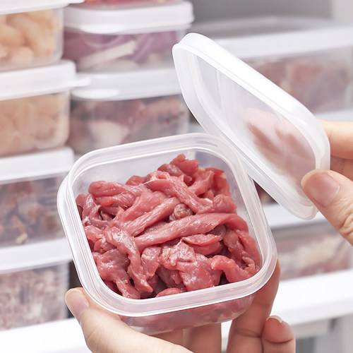 日本进口冰箱肉类保鲜专用收纳盒冷冻室分装冻肉分格储藏备菜盒子 - 图1