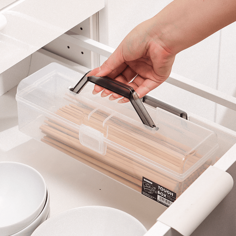 日本进口一次性筷子收纳盒厨房家用放勺子餐具手提带盖防尘抽屉笼,淘宝优惠券,粉丝福利购,淘宝优惠卷