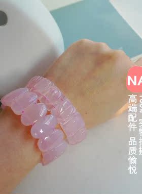 饰品巴西质感粉玉髓手串
