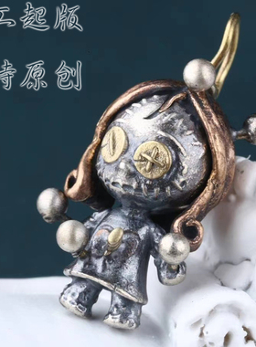 纯银伏尔甘巫逗女娃小财神娃娃印第安民族神话银饰