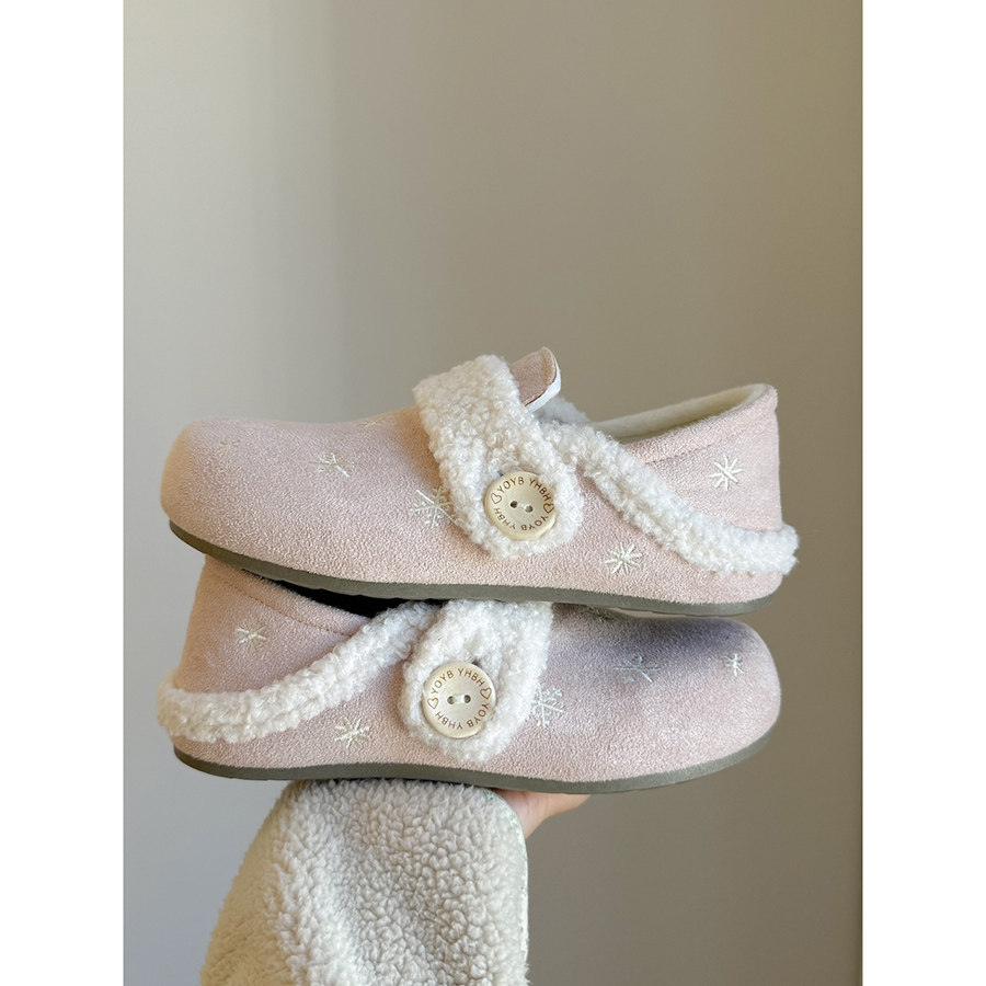 路十三雪花设计勃肯鞋2025冬季新款懒人一脚蹬百搭棉鞋两穿毛毛鞋,淘宝优惠券,粉丝福利购,淘宝优惠卷