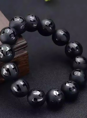 黑玛瑙原创手链男女物流