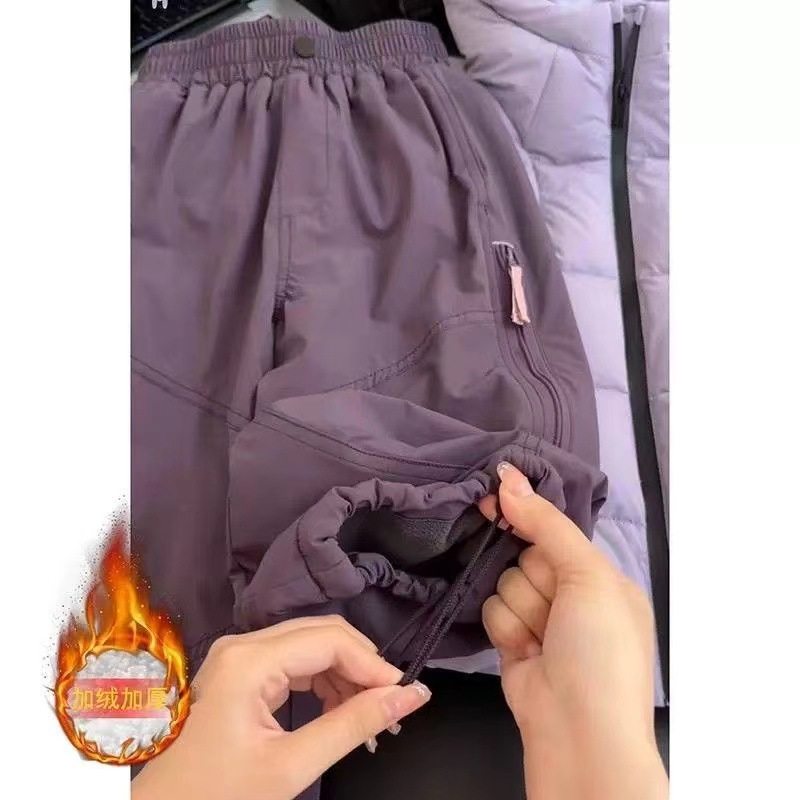 女童阔腿裤加绒裤子秋冬款儿童装洋气冲锋裤女孩冬季韩版2025新款,淘宝优惠券,粉丝福利购,淘宝优惠卷