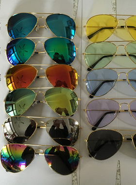 墨镜女士飞行员彩膜太阳眼镜