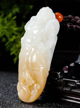 省级大师冯立辉精雕且末料和田玉糖羊脂白玉手把件不动明王85克