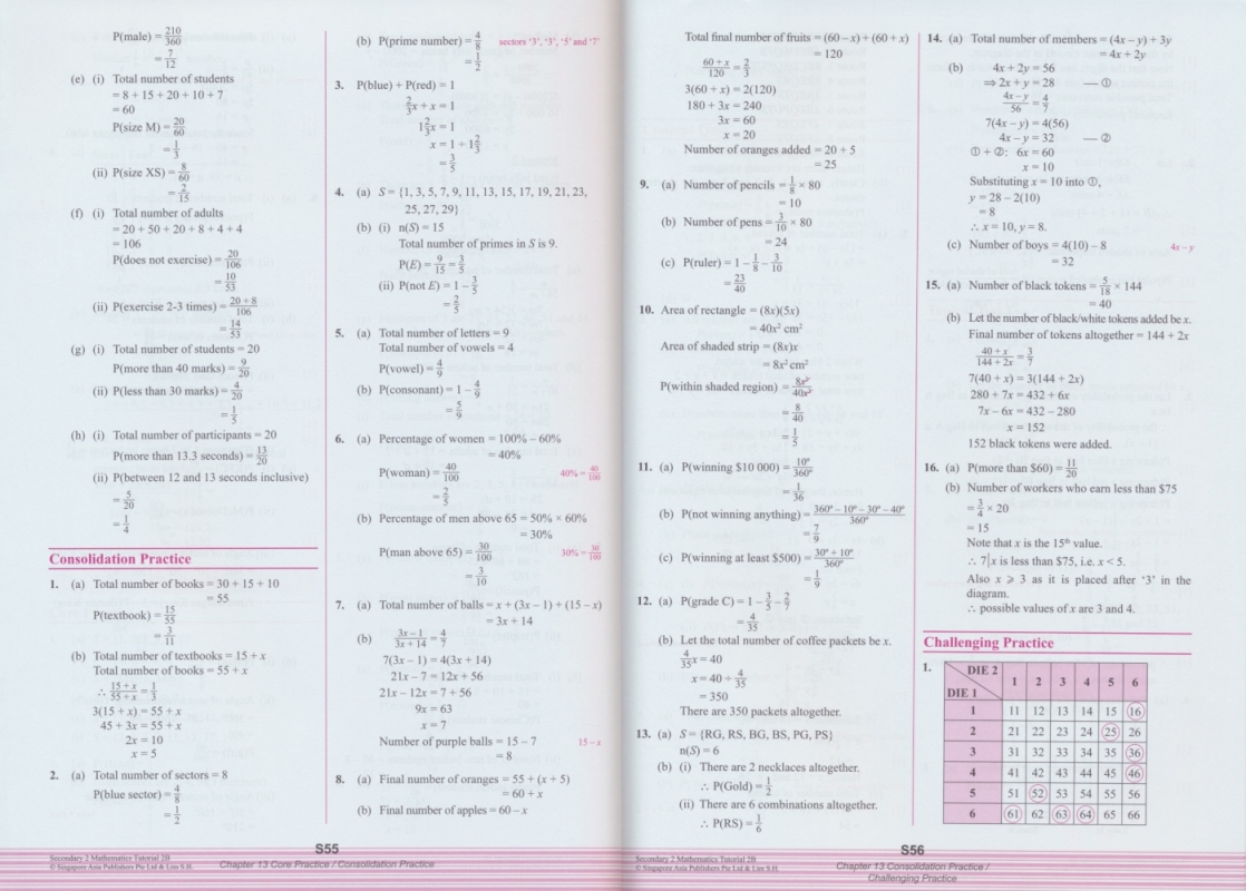 初二年级数学2B册 SAP Secondary 2 Mathematics Tutorial 2B 新加坡数学原版教辅  SAP初中数学教程系列 初二数学练习册讲解 13岁 - 图3