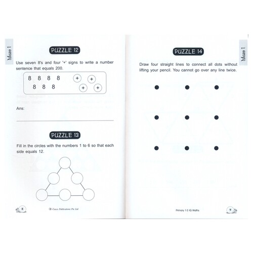 【自营】Casco IQ Maths Primary 1-6 新加坡数学 小学IQ数学趣味题集 逻辑思维培养比较推断 找规律 几何题 应用题1-6年级 英文 - 图0
