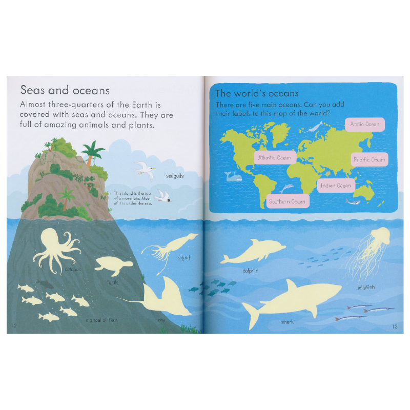 Usborne My First Book About Our World 我们的世界 生活常识 启蒙认知 幼儿主题单词贴纸书 益智 原版英文进口 儿童英语图书