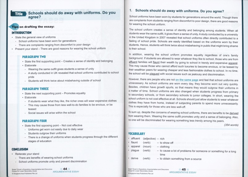 新加坡初一初二英语议论文说明文讲解 SAP Excel in Expository Argumentative and Discursive Essays初中英语写作 Notes+-图1