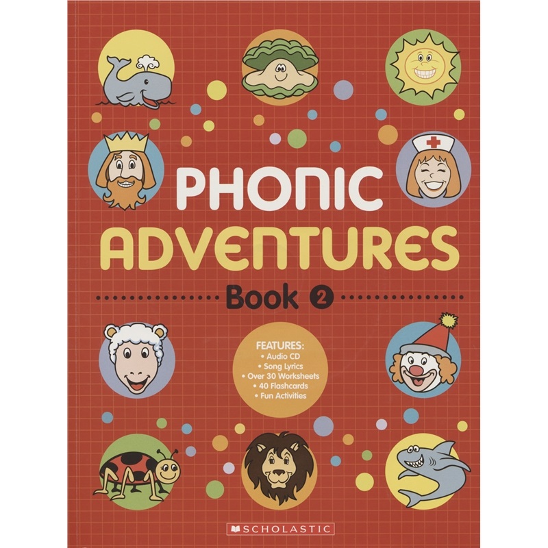 Scholastic Phonic Adventures Book 2 美国学乐英语自然拼读活动书练习册 学习英语发音 趣味练习册 原版CD 英语启蒙 英文原版 - 图0