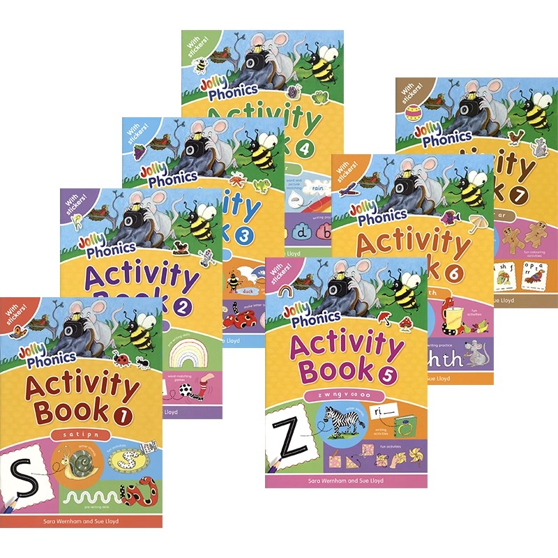 Jolly Phonics Activity Books 欢乐自然拼读活动书教材 幼儿园英语字母学习启蒙活动书 7册 少儿英语启蒙教材 3-6岁 英文原版进口