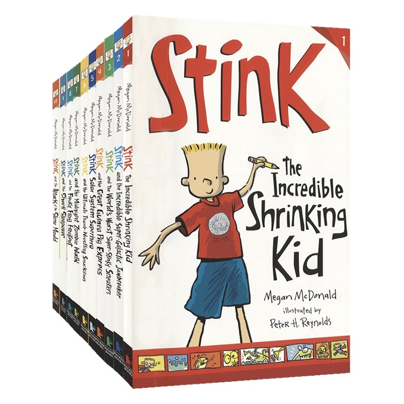 英文原版 Stink The Incredible Shrinking Kid 小男孩日常生活故事10册 桥梁章节小说 作者Judy Moody 小朱迪姐弟篇 幽默英语读物