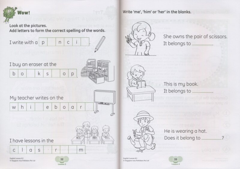 【自营】新加坡英语课程 SAP English Lessons N-K2 学前-幼儿园大班 特色STERM 英语启蒙练习册 书写练习 自然拼读 英文原版进口