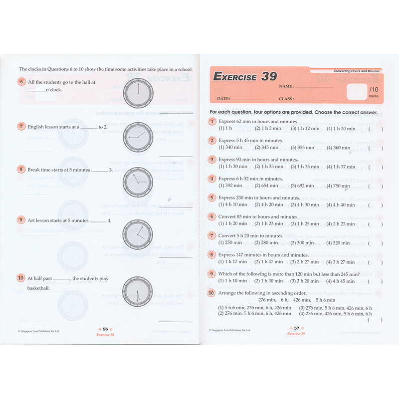 SAP Conquer Mathematics 3 Measurements Volume Time Money 测量体积时间金钱 新加坡数学攻克版小学三年级英文版 建模学习法 - 图2