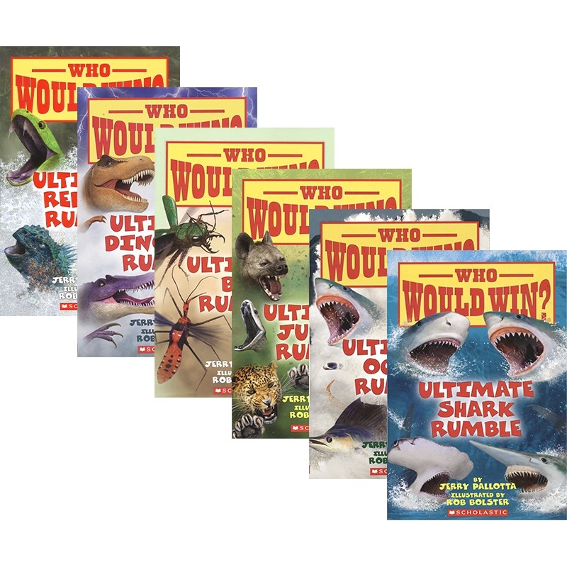 6-10岁学乐英语分级绘本猜猜谁会赢系列之动物主题科普读物英文版6册 Scholastic Who Would Win 小学生课外读物STEM科普绘本恐龙 - 图0