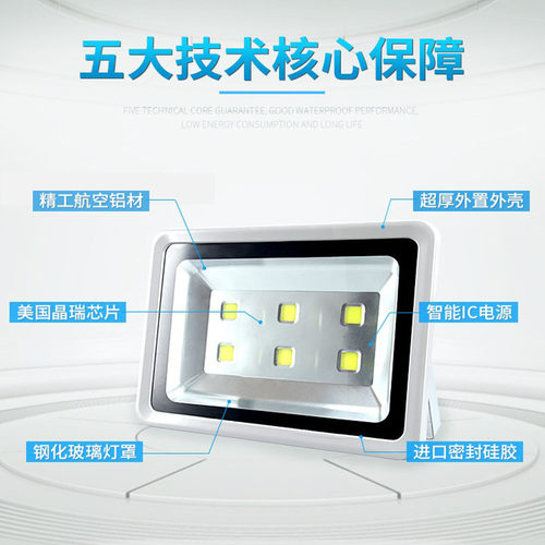 led投光灯户外防水400W500W1000W超亮球场广场工地照明灯具高杆灯 - 图0