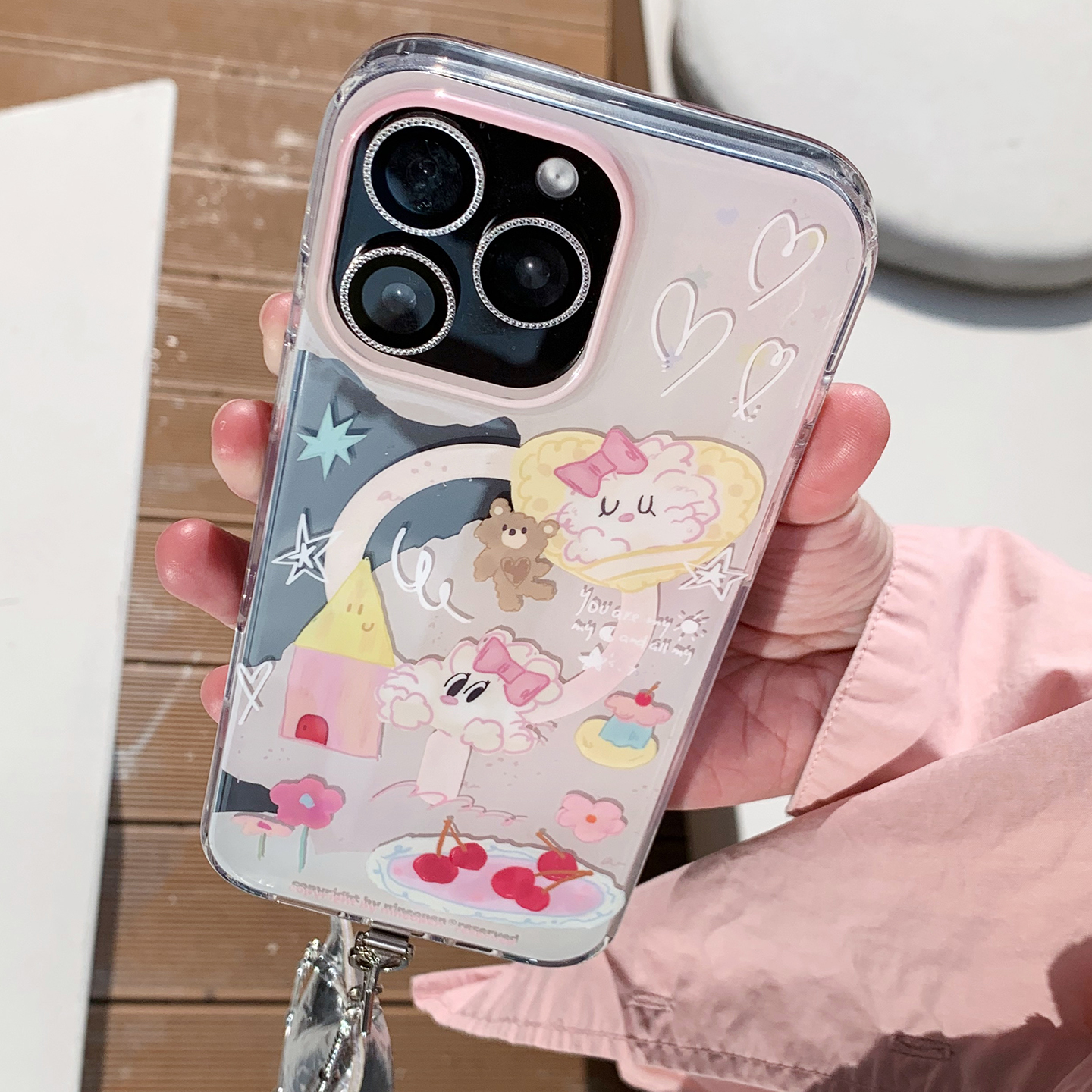 九点半双层立体磁吸蝴蝶结小兔子可爱适用于苹果17promax/16PM手机壳iPhone17Pro少女心支架全包防摔保护壳套 - 图2