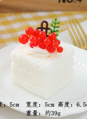 仿真正方形小蛋糕模型假甜品点心摆件装饰美食婚纱照写真摄影道具