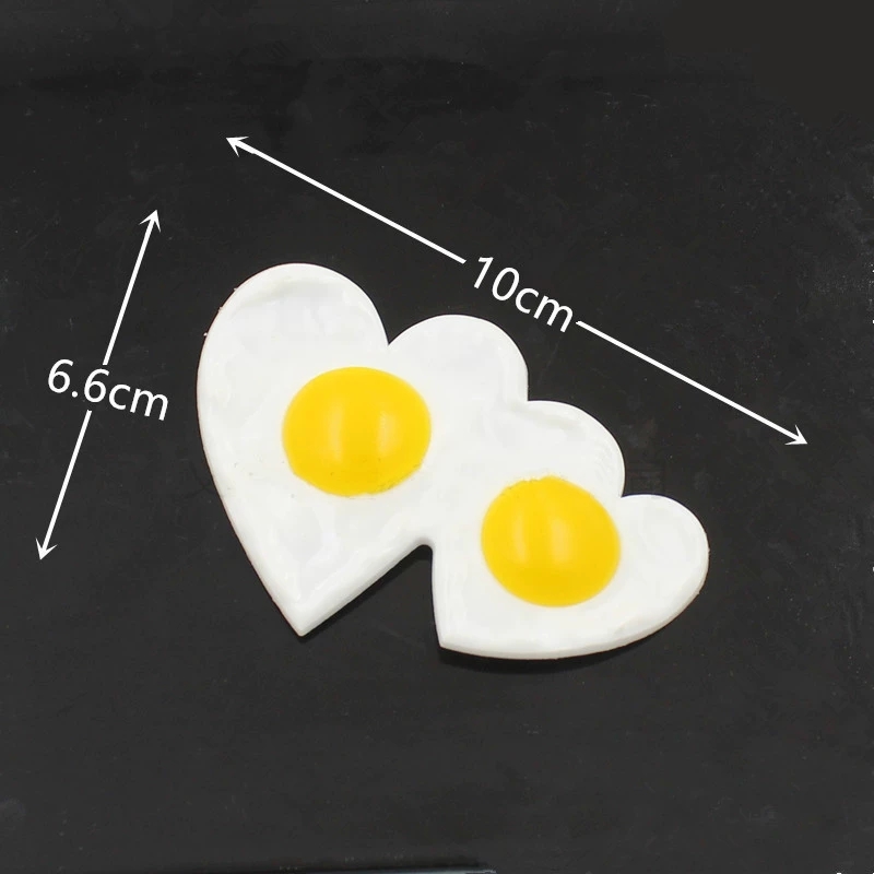 仿真鸡蛋假心形双黄煎蛋太阳荷包蛋食物装饰模型手工配件儿童玩具 - 图1