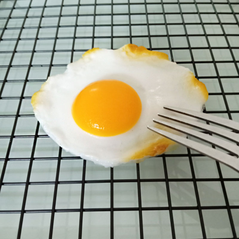 仿真煎蛋鸡鸭蛋太阳荷包蛋食物模型中西餐厨房装饰品过家教学玩具 - 图0