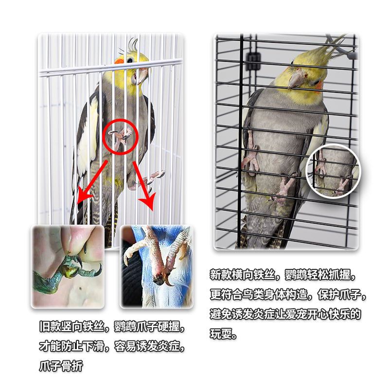 鸟笼虎皮鹦鹉专用笼子玄凤牡丹鹦鹉笼横丝专用大号鸟配件用品大全 - 图1