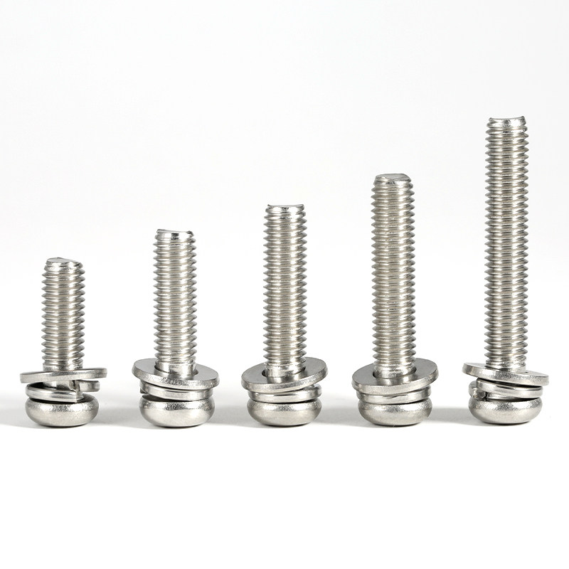 镀镍螺丝钉圆头带垫三组合十字盘头三组合机螺钉M2M2.5M3M4M5M6M8 - 图2