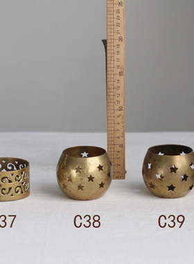 镂空西洋旧物花瓶黄铜二店摆件