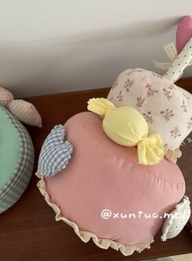 念念布艺手工蛋糕装饰摆件DIY 蛋糕抱枕粉色爱心生日派对道具玩偶