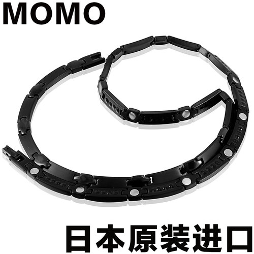 日本MOMO纯钛锗石磁男女款纯钛项圈颈椎保健磁疗抗疲劳防辐射项链 - 图0
