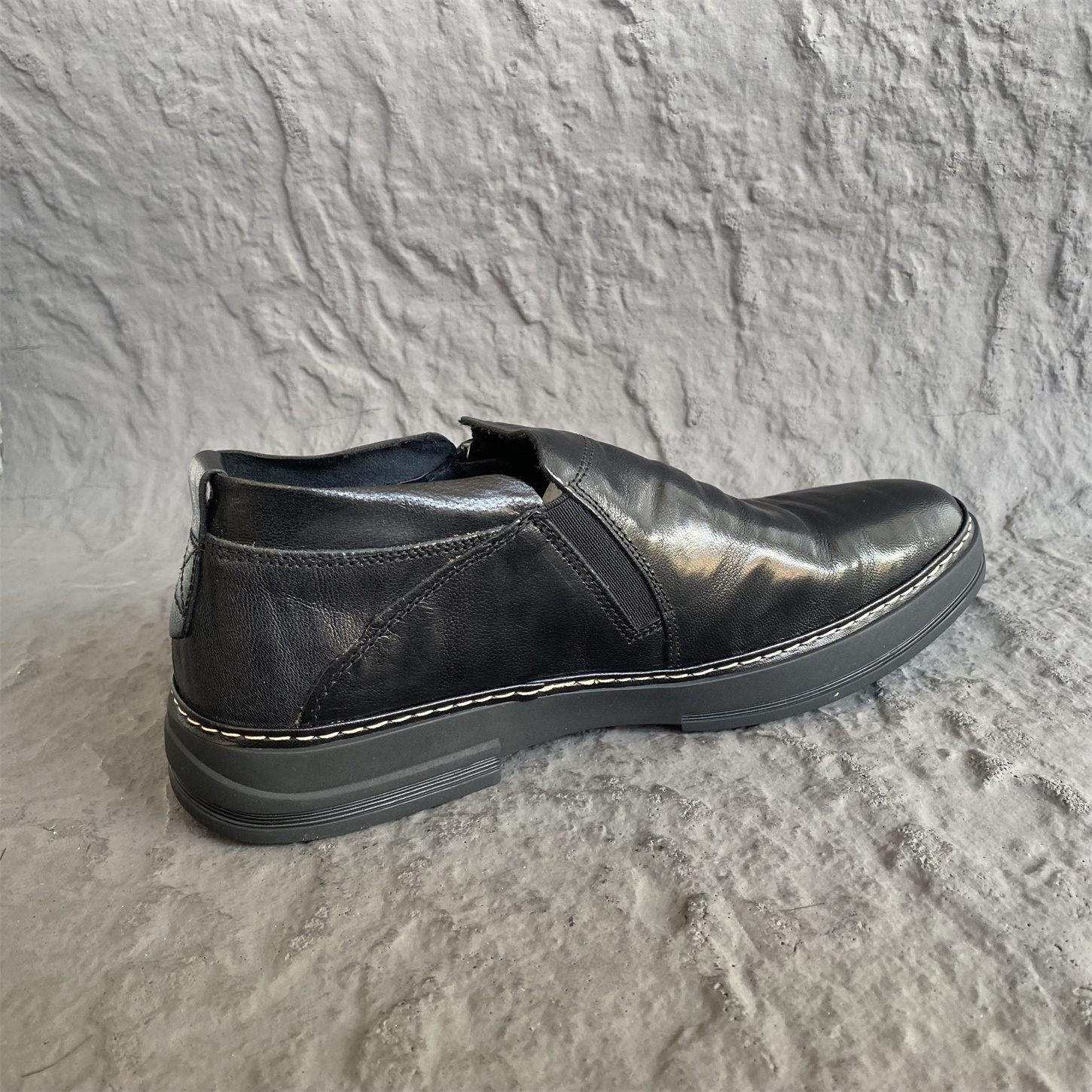 英伦风商务正装一脚蹬懒人鞋黑色百搭38/39码低帮单鞋真皮大头鞋 - 图1