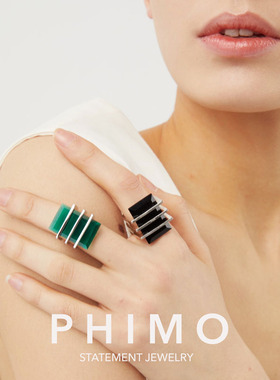 PHIMO - 指间维度系列冰块戒指几何感水晶宝石原创小众设计师品牌