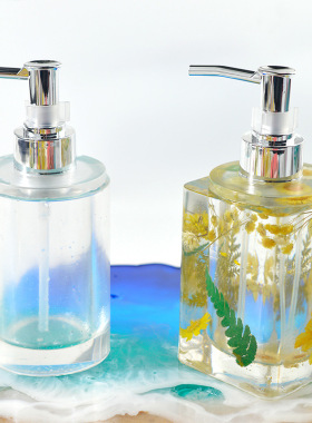 diy水晶滴胶洗手液瓶模具香水瓶子模具圆柱形方瓶分装瓶硅胶模具