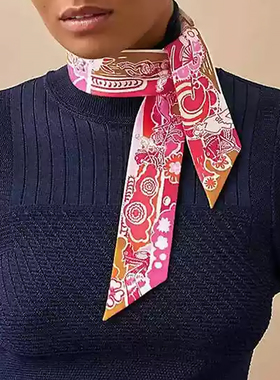 小丝巾桑蚕丝绑包包束发带小飘带