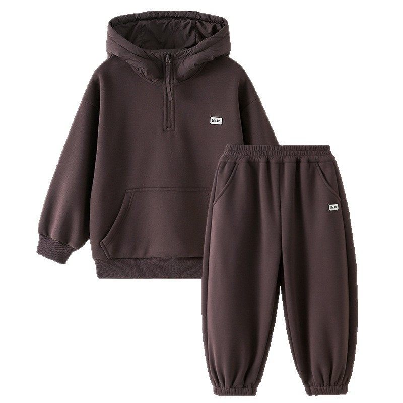 童话记忆2025男童冬款套装秋冬儿童中大童加厚连帽卫衣长裤两件套,淘宝优惠券,粉丝福利购,淘宝优惠卷