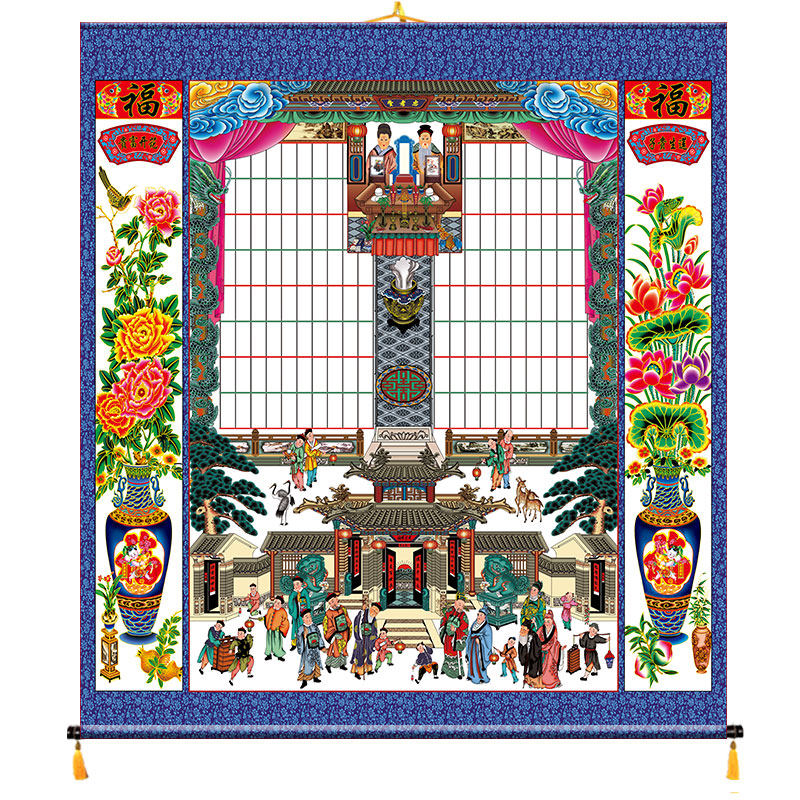 厂家直供家堂轴子家谱挂图 祖宗祖先堂人物版7代以上布料祖谱家堂,淘宝优惠券,粉丝福利购,淘宝优惠卷