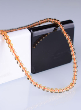 天然巴西黄水晶转运项链女招财宝石原创ins设计小众高级感轻奢