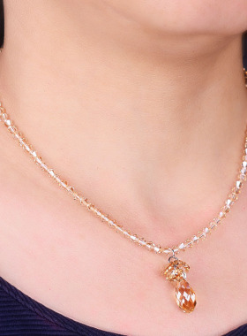 正品轻奢闪亮奥地利水晶项链女