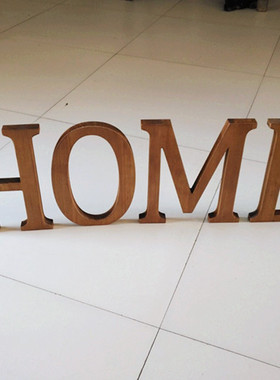 复古木质英文字母婚庆拍摄摆件