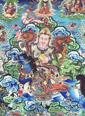 绢布唐卡,财宝天王,尺寸:59x83cm左右