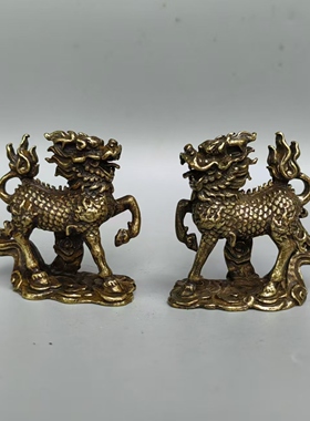 合金麒麟摆件纯铜祥云瑞兽神兽铜饰铜件铜器家用桌面