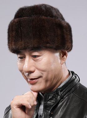 出游雷锋男士帽中老年水貂皮秋冬